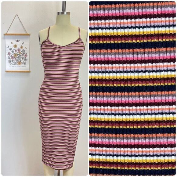 Active USA 🇺🇸- Knit 🧶 Stripped Tight Dress - Picture 1 of 4